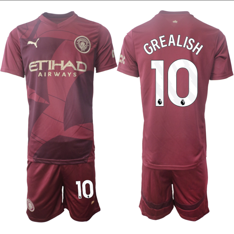 Men 2024-2025 Club Manchester City away red #10 Soccer Jersey